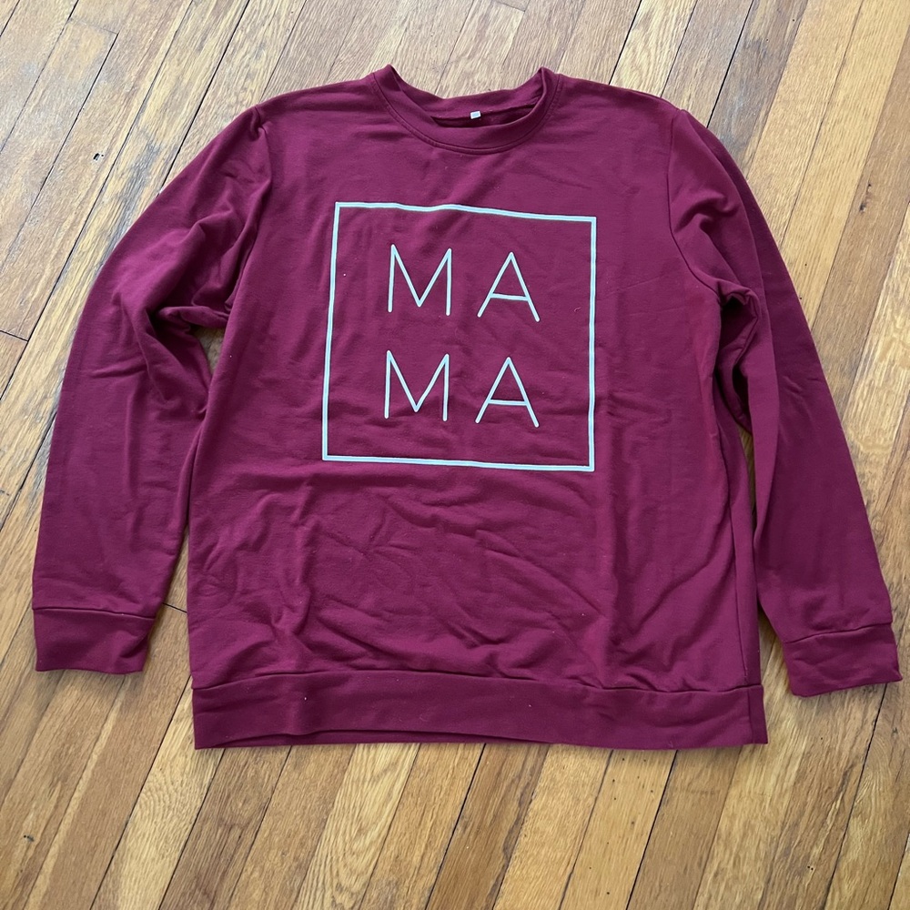 Burgundy Graphic MAMA Maternity Sweatshirt XL